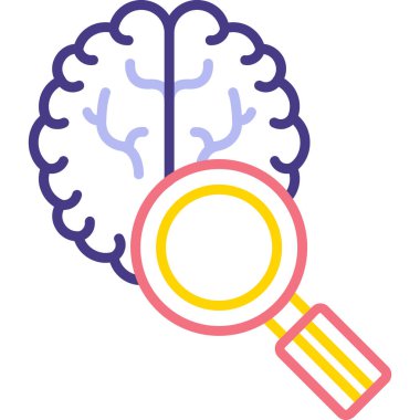 Beyin arama simgesi, modern basit illüstrasyon