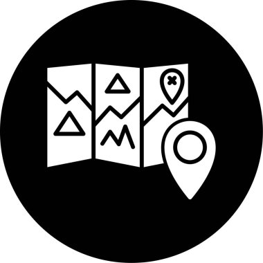 harita simgesi vektör illüstrasyonu