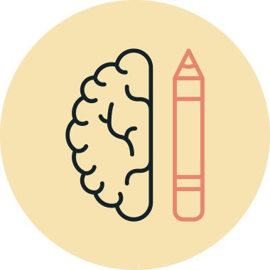 Beyin. Web simgesi basit illüstrasyon