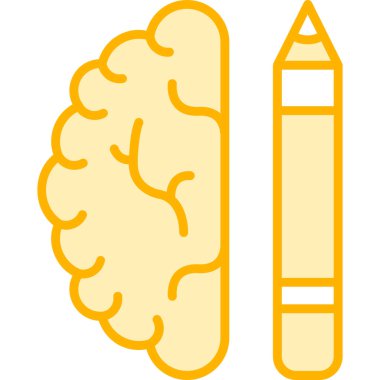 beyin simge vektör çizim tasarım ile kalem