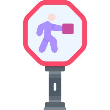 yol durağı ışık simgesi, basit vektör illüstrasyonu