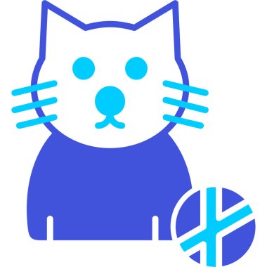 Kedi. Web simgesi basit illüstrasyon