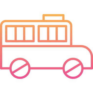 Otobüs. Web simgesi basit illüstrasyon