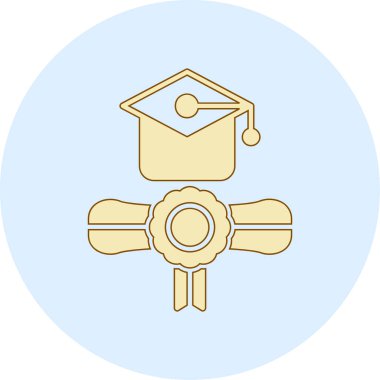 Mezuniyet şapkası Web simgesi basit illüstrasyon