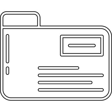 Belge simgesi içeren klasör. Beyaz arkaplanda izole edilmiş web tasarımı için dizin vektör simgesinin özeti