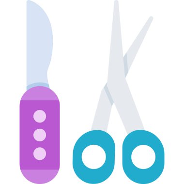 Makas. Web simgesi basit illüstrasyon