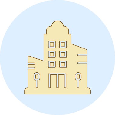 Şehir Binası modern simge, vektör illüstrasyonu