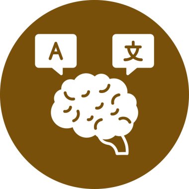 Konuşma balonlu bir beynin vektör simgesi