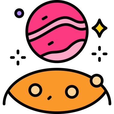 Gezegen. Web simgesi basit illüstrasyon