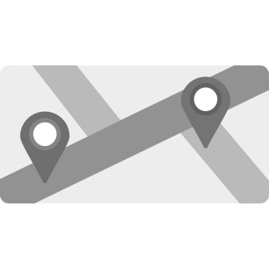 Modern harita simgesinin vektör çizimi, konum, harita, yol işareti. düz simge