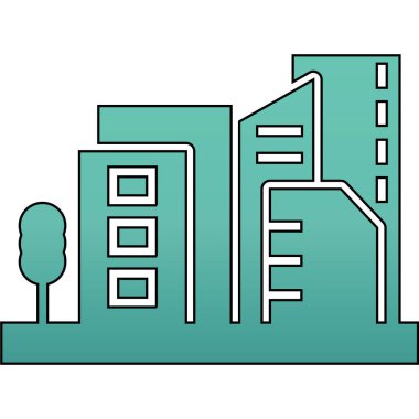 Bina. Web simgesi basit illüstrasyon