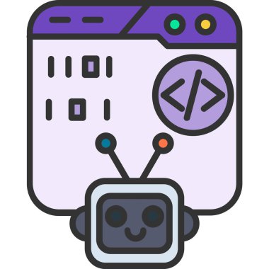 Robot simgesinin vektör illüstrasyonu