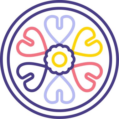 Bir çiçek simgesinin vektör illüstrasyonu