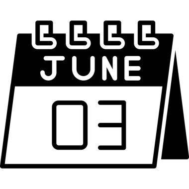 gün takvimi june simgesi ana hat biçiminde