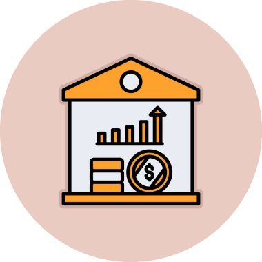 İş ve finans simgesinin vektör illüstrasyonu