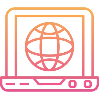 Bilgisayar. Web simgesi basit illüstrasyon