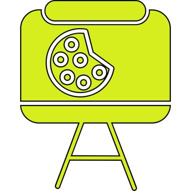 Pizza web simgesi, basit vektör illüstrasyonu