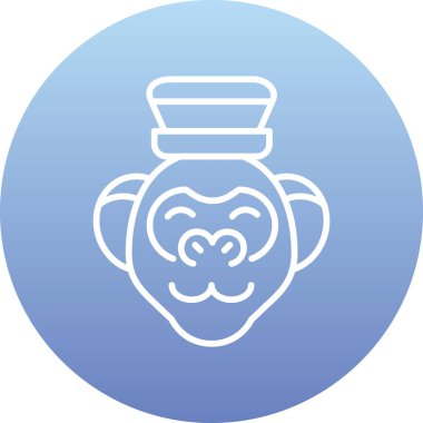 Maymun Ağı simgesi basit illüstrasyon