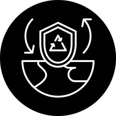 eko çevre ekoloji simgesi ana hat biçiminde