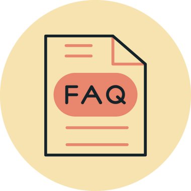 Faq simgesinin illüstrasyon vektörü grafiği
