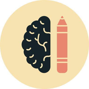 Beyin. Web simgesi basit illüstrasyon