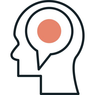 Ana hatları doldurulmuş yaratıcı beyin fikri simgesi