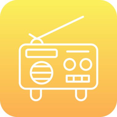 Şeffaf bir arkaplanda radyo vektör çizimi. Birinci kalite semboller. Vektör simgesi. kavram ve grafik tasarımı için.