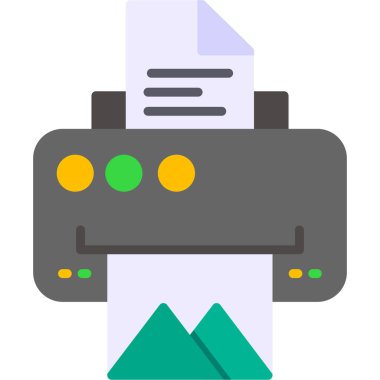 Yazıcı simgesi vektör illüstrasyonu. düz tasarım biçimi