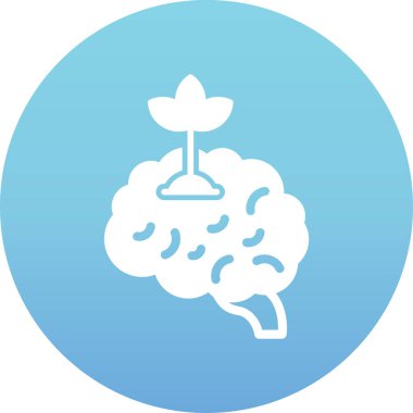 Beyin. Web simgesi basit illüstrasyon