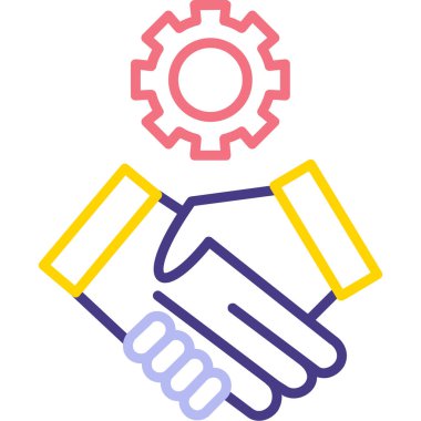 iş ortaklığı vektör çizgisi tasarımı