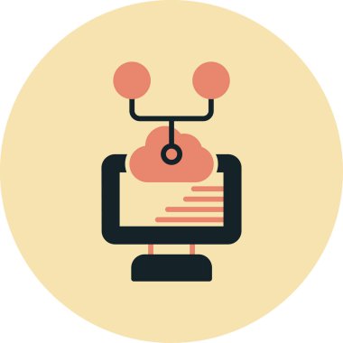 Sanal Özel Ağ web simgesi basit vektör illüstrasyonu