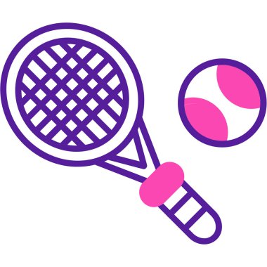 Top vektör illüstrasyon tasarımlı tenis raketi