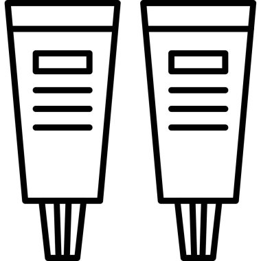 Bir karikatürün vektör çizimi ve bir çadırın siyah beyaz simgesi