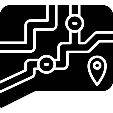 harita konum simgesi, basit siyah dizayn