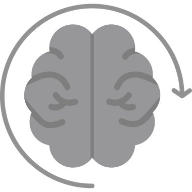 Beyin. Web simgesi basit illüstrasyon