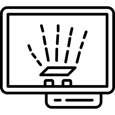 Bilgisayar ekranı. Web simgesi basit illüstrasyon