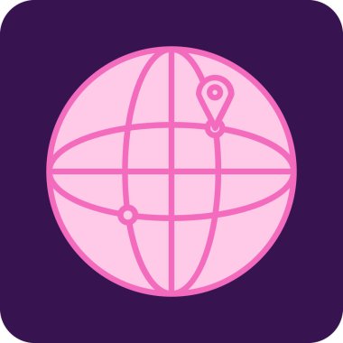 Küre. Web simgesi basit illüstrasyon