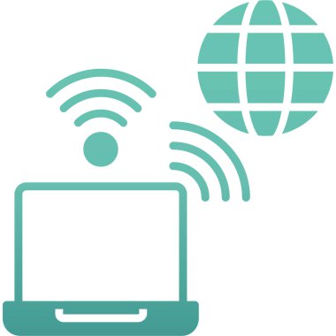 Bir dizüstü bilgisayar simgesinin vektör illüstrasyonu