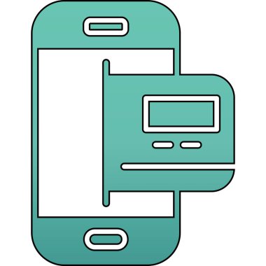 Akıllı telefon simgesi. Ağ için akıllı telefon vektör sembolünün özet çizimi