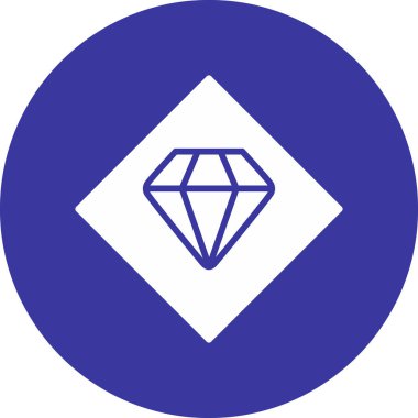 Elmas simgesi, vektör illüstrasyonu basit tasarım