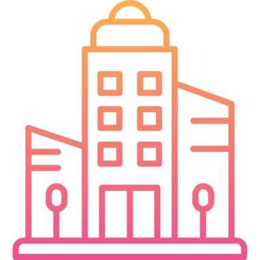 Bina. Web simgesi basit illüstrasyon