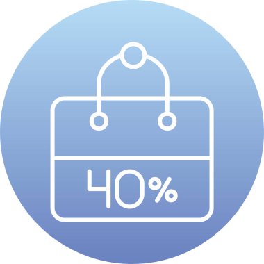 İndirim simgesi vektör illüstrasyonu