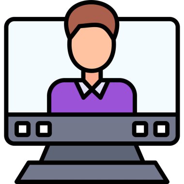 Bilgisayar. Web simgesi basit illüstrasyon