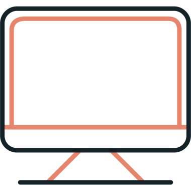 Bilgisayar simgesi. Web için TV vektör simgelerinin basit illüstrasyonu