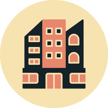 Bina. Web simgesi basit illüstrasyon