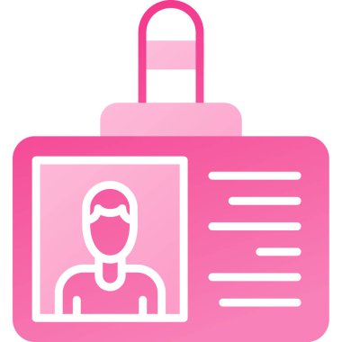 kart kimliği simgesi, basit vektör illüstrasyonu