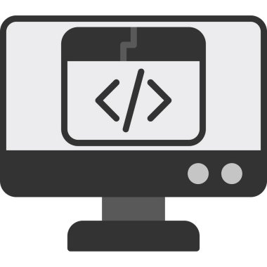 Düz biçimli web tasarım geliştirme simgesi