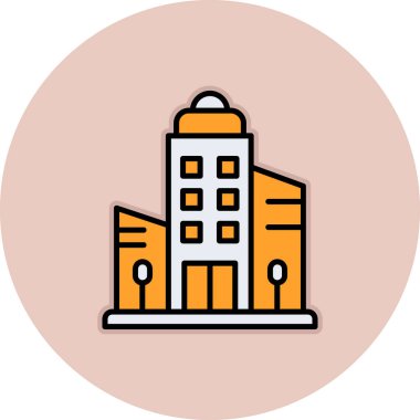 Bina. Web simgesi basit illüstrasyon