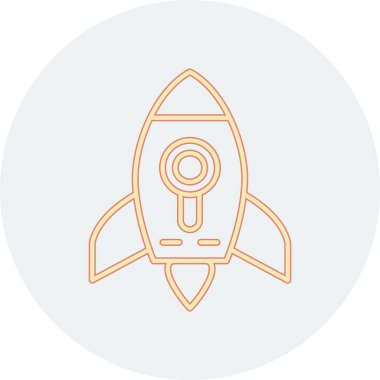 roket çizgi simgesi, vektör, simge, uzay gemisi, işaret, pictogram, beyaz arkaplan üzerinde doğrusal simge, özet kavramı