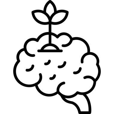 Beyin. Web basit illüstrasyonu